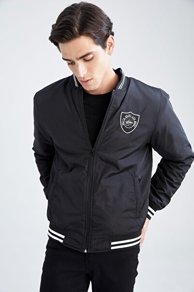 DeFacto Regular Fit College Collar Bomber Coat