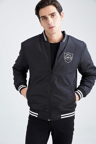 DeFacto Regular Fit College Collar Bomber Coat