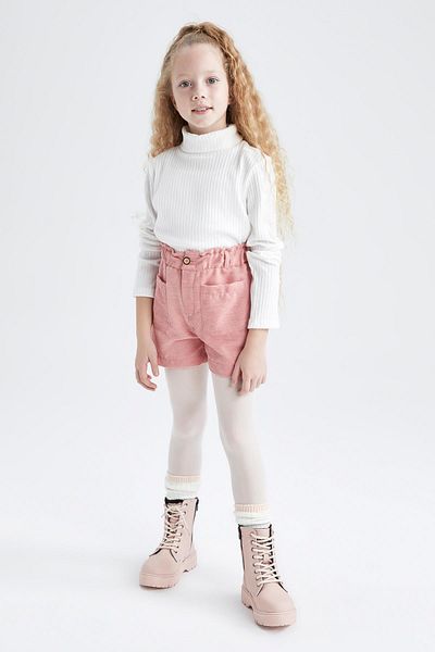 DeFacto Girl's Velvet Shorts Socks Set of 2