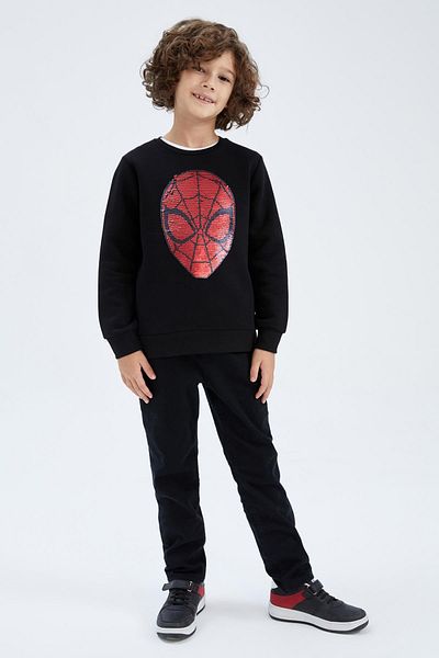 DeFacto Суичър за момче Marvel Spiderman с пайети - кръгла яка Y6344A622Cw