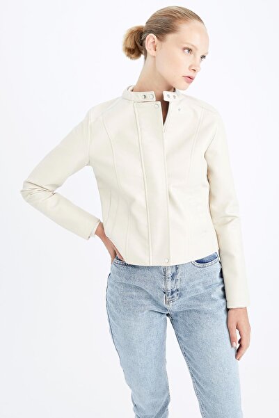 DeFacto Jachetă motociclist din piele artificială hidrofugă