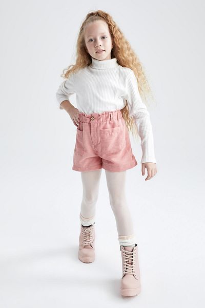 DeFacto Girl's Velvet Shorts Socks Set of 2