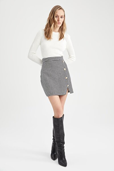 DeFacto Minisukně A-Line s kostkovanou podšívkou