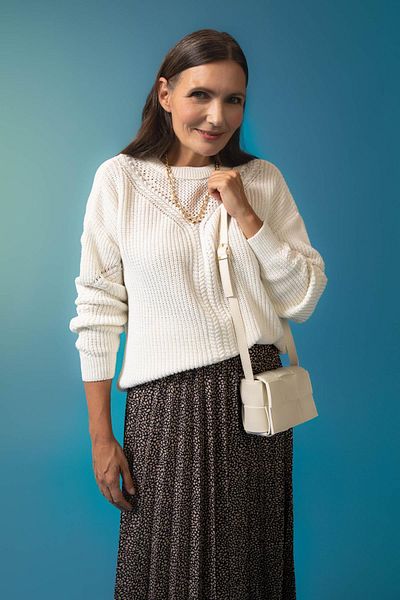 DeFacto Regular Fit Crew Neck Selanik Fabric pulóver