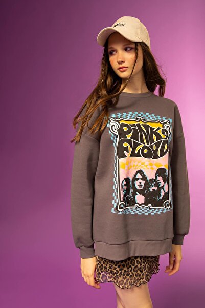 DeFacto Cool Pink Floyd Oversize Fit Crew Neck Sweatshirt