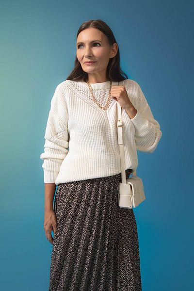 DeFacto Regular Fit Crew Neck Selanik Fabric pulóver