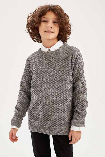 DeFacto Boy's Regular Fit Crew Neck Sweater