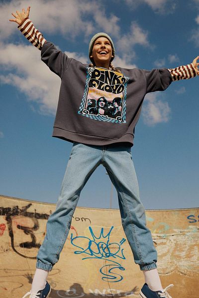 DeFacto Cool Pink Floyd Oversize Fit Crew Neck Sweatshirt