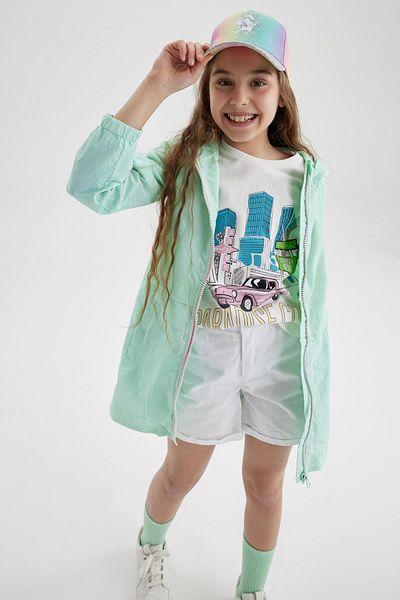 DeFacto Girl's Waterproof Hooded Raincoat Z0237a623sp