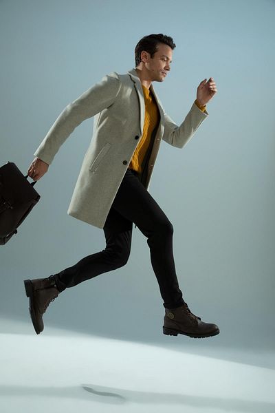 DeFacto Relax Fit Jacket Collar Stitching Coat