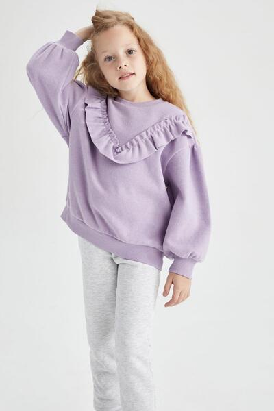 DeFacto Girl's Crew Neck Sweatshirt