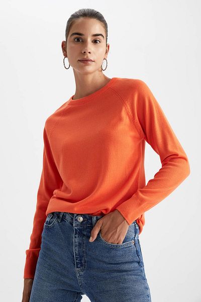 DeFacto Relax-Fit-Pullover aus Kaschmir mit Rundhalsausschnitt und extraweicher Struktur