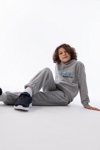 DeFacto Boy's Hooded Sweatshirt - Relaxed Fit