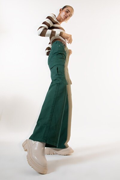 DeFacto Coool Kargo Cepli Geniş Paça Gabardin %100 Pamuk Pantolon