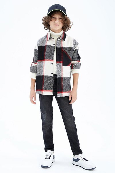 DeFacto Boys Oversize Long Sleeve Flannel Shirt Y9164a622au