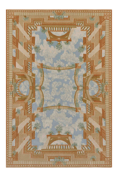 Rugs Modern Halı Covor decorativ Fiori cu tematică „Coloane și cer”, cu funda...