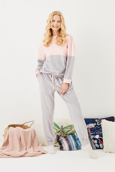 ENNA MODA Σετ γυναικείες πιτζάμες με απαλή υφή Σαλόνια Sleepwear Homewear