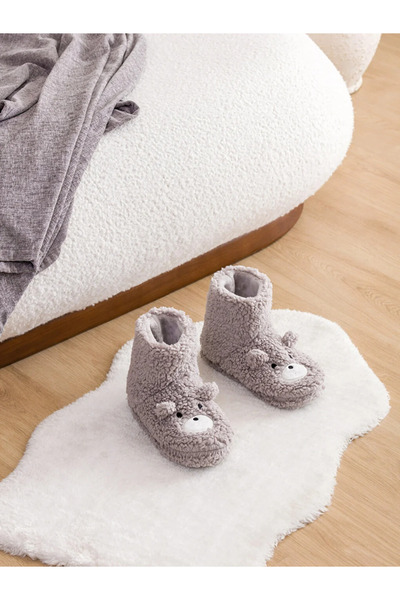 LC Waikiki LCW STEPS 3D Detaylı Nakışlı Pelüş Kadın Ev Botu