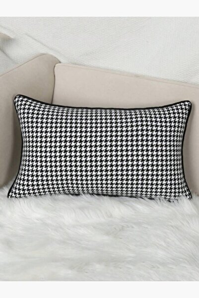 Bc Home Kazayağı Siyah Kenar Biyeli Dikdörtgen Kırlent Kılıfı 33 X 57 Cm,yumu...