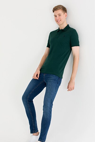 U.S. Polo Assn. Ανδρικό μπλουζάκι US Polo1570718 Khaki Polo Neck