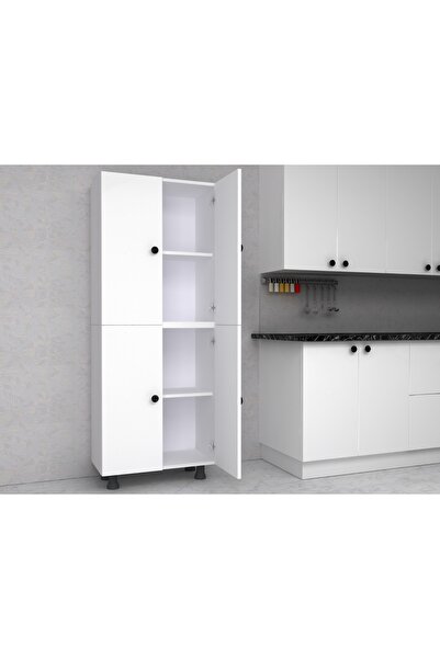 zerkaconcept Sarvel Mdf 4 Raflı Çok Amaçlı Mutfak Banyo Ayakkabılık Dolap 50cm