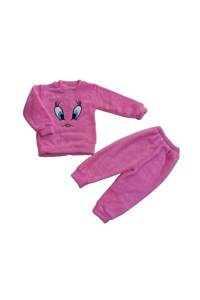 Eylül Bebe Children's Plush Tweety Patterned Pajama Set