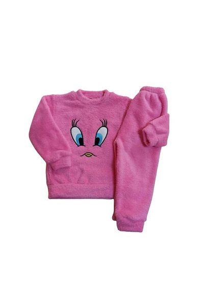 Eylül Bebe Children's Plush Tweety Patterned Pajama Set