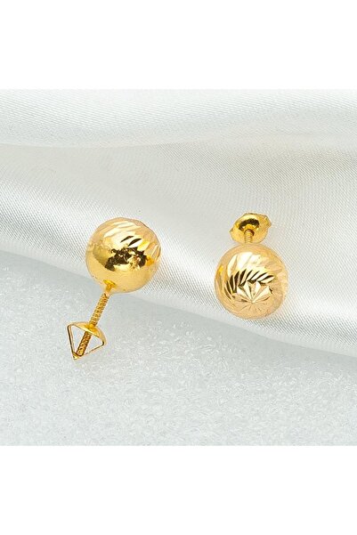 ARSLANTAŞ 1989 14 Ayar Altın Vidalı Top Küpe 0,60gr