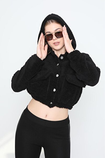 DENİKK Trend Crop Peluş Mont Krop