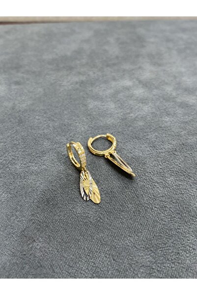 ARSLANTAŞ 1989 14 Ayar Altın Püsküllü Halka Küpe (ORTA BOY)