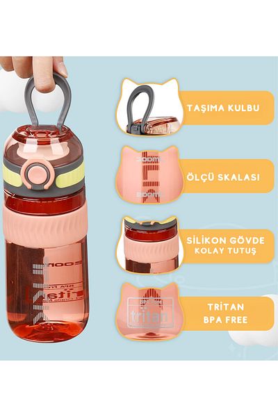 Vagonlife TKK 550ml Tritan Sports Flask with Lockable Lid and Comfortable Carrying Handle