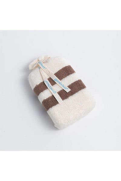 Genshower Yb4637-S Bamboo Yarn - Cream Brown Shower Loofah with Sponge