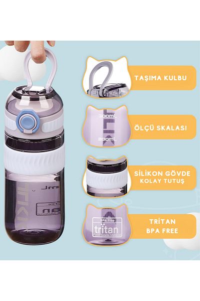 Vagonlife TKK 550ml Tritan Sports Flask with Lockable Lid and Comfortable Carrying Handle