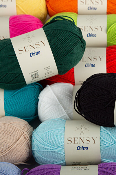 SENSY Chino Hand Knitting String Amigurumi String Sweater Blouse Cardigan Vest Rope Tunic String Cream 100 Gr - 330 M