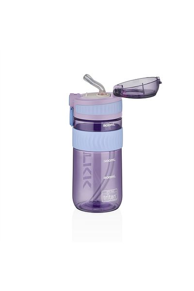 Vagonlife TKK 550ml Durable Material Tritan Sports Water Bottle with Silicone Straw and Carrying Handle