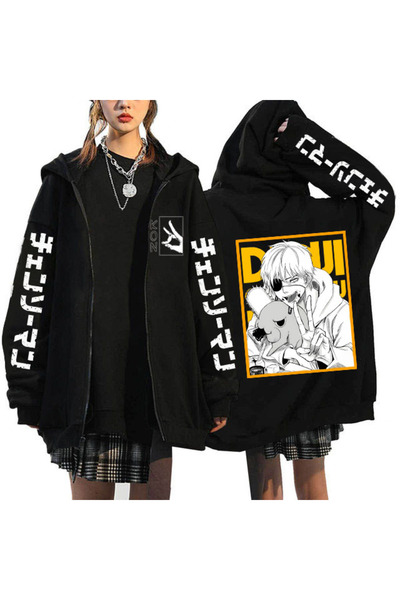 GALASHOP أنيمي بالمنشار بالمنشار رجل Pochita Denji قلنسوة بسحاب موديل 52