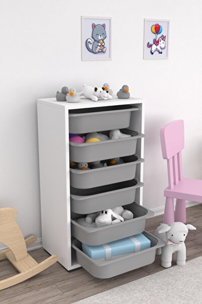 Pratico Bronz 6 Sepetli Çok Amaçlı Dolap Kiler Oyuncak Dolabı