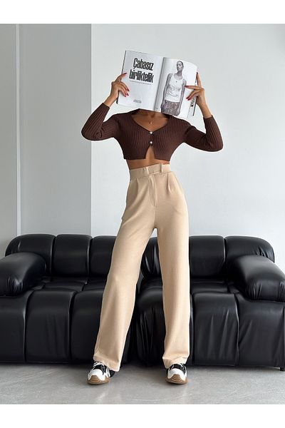 manolyabutik Velcro Women's Palazzo Trousers