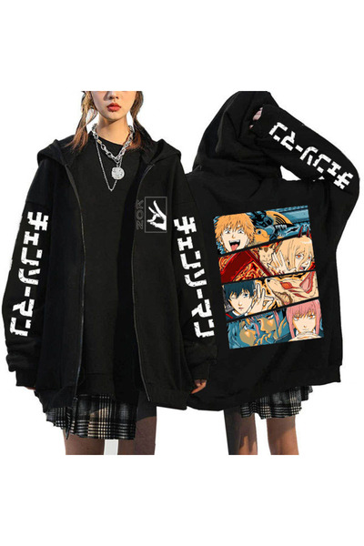 GALASHOP أنيمي بالمنشار بالمنشار رجل Pochita Denji قلنسوة بسحاب موديل 54