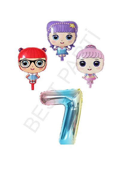 BEST PARTİ DOĞUM GÜNÜ PARTİ SÜSLERİ 3 Character Baby and Rainbow Figure Foil ...