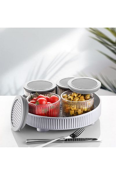 LE PARİS 5 Pieces (4 Storage Containers, 1 Tray) Breakfast Set