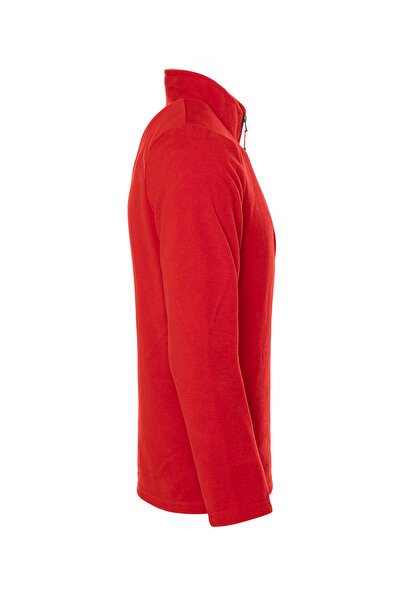 MAXIMILLIAN Erkek Polar Kırmızı Renk Yarım Fermuarlı Bato Yaka Outdoor Polar