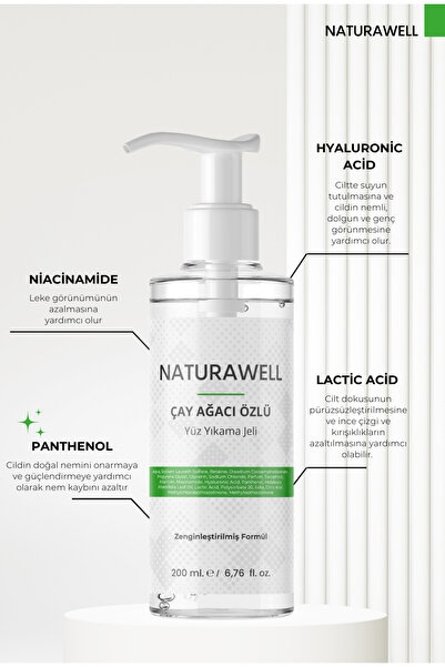 Naturawell Çay Ağacı Özlü Yüz Temizleme Jeli 200ml