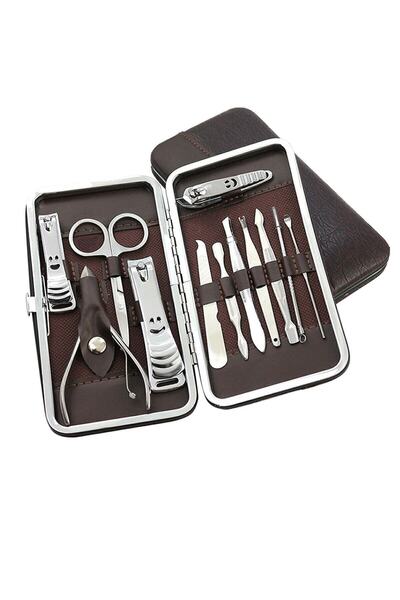 BEYZANA Batık Tırnak Çıkarıcı Aparat 12 Parça Manikür Seti Çantalı