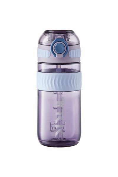 Vagonlife TKK 550ml Durable Material Tritan Sports Water Bottle with Silicone Straw and Carrying Handle