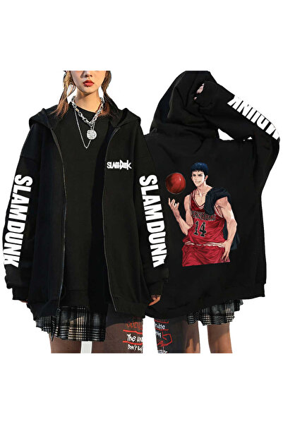 GALASHOP للجنسين أنيمي SLAM DUNK قلنسوة بسحاب موديل 66