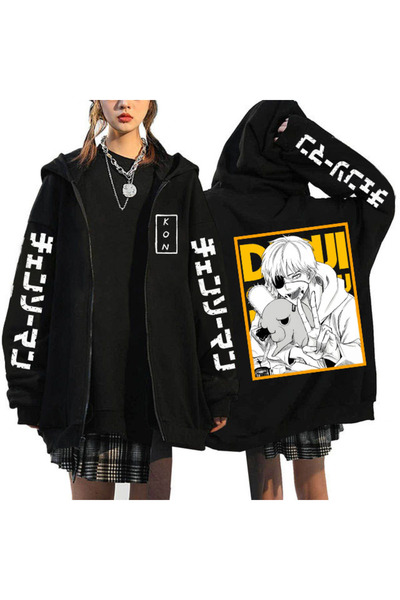 GALASHOP أنيمي بالمنشار بالمنشار رجل Pochita Denji قلنسوة بسحاب موديل 37