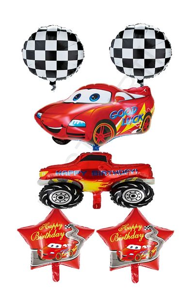 BEST PARTİ DOĞUM GÜNÜ PARTİ SÜSLERİ Jeep and Car Racing Themed Starry Foil Balloon Set