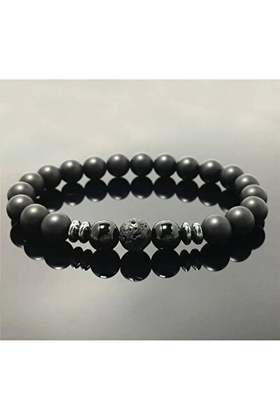 serbestmoda هدية عيد ميلاد للرجال من حجر الحمم البركانية الطبيعي، الهيماتيت و...