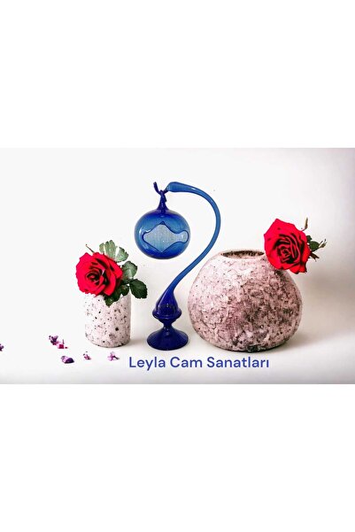 LEYLA CAM SANATLARI CAM ÜFLEME MUMLUK MAVİ RENK (ördek ağız)